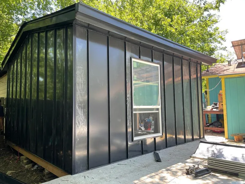 Black standing seam metal wall panels for Metal Roof Installation in Turlock